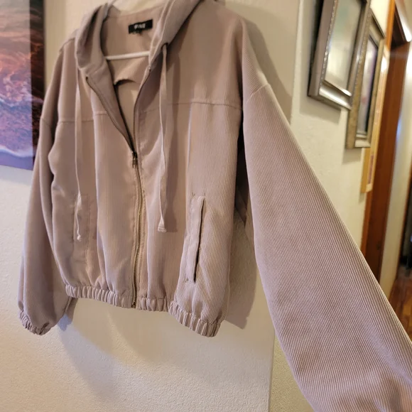 Mine Beige Bomber Jacket with Hood - Picture 4 of 5